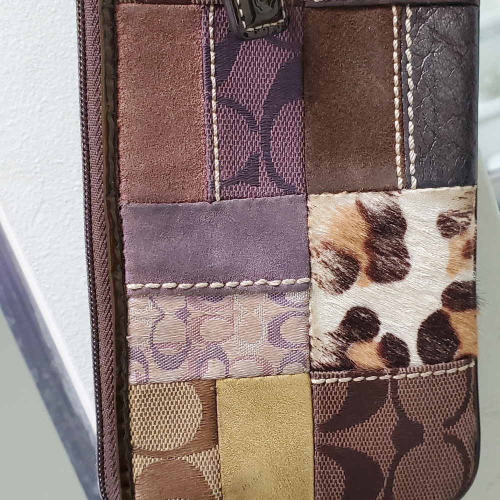 Coach vintage multi colors and texture wristlet